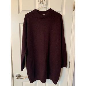 Maroon Oversized Sweater Dress